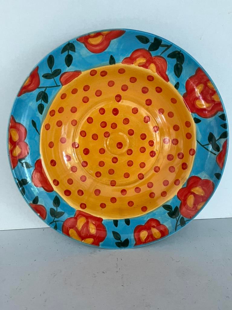 Vrolijke grote schaal, Ophalen of Verzenden, Zo goed als nieuw, Rond, Glas