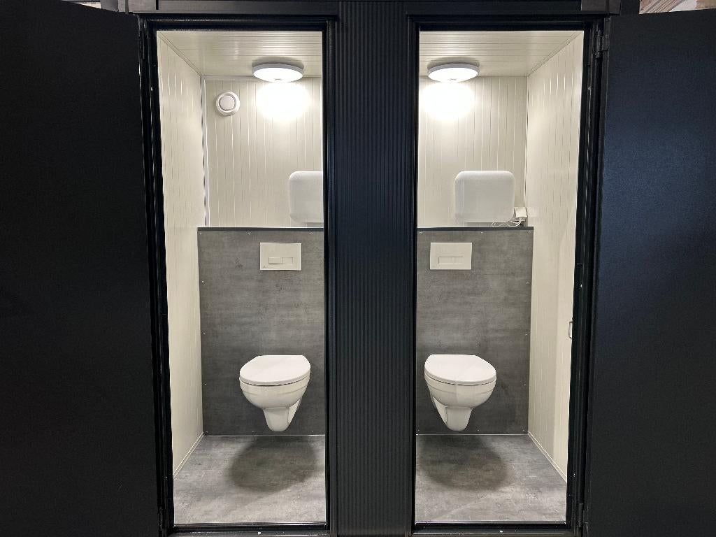 Te koop dubbele toilet unit met hangtoiletten plug en play, Ophalen of Verzenden, Nieuw, Toilet
