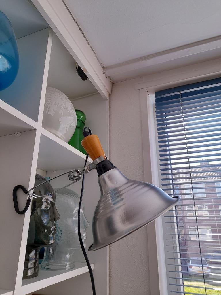 Grote spot met klem knijplamp Ikea vintage (2X) - zgan, Huis en Inrichting, Lampen | Spots, Ophalen, Zo goed als nieuw, Metaal of Aluminium