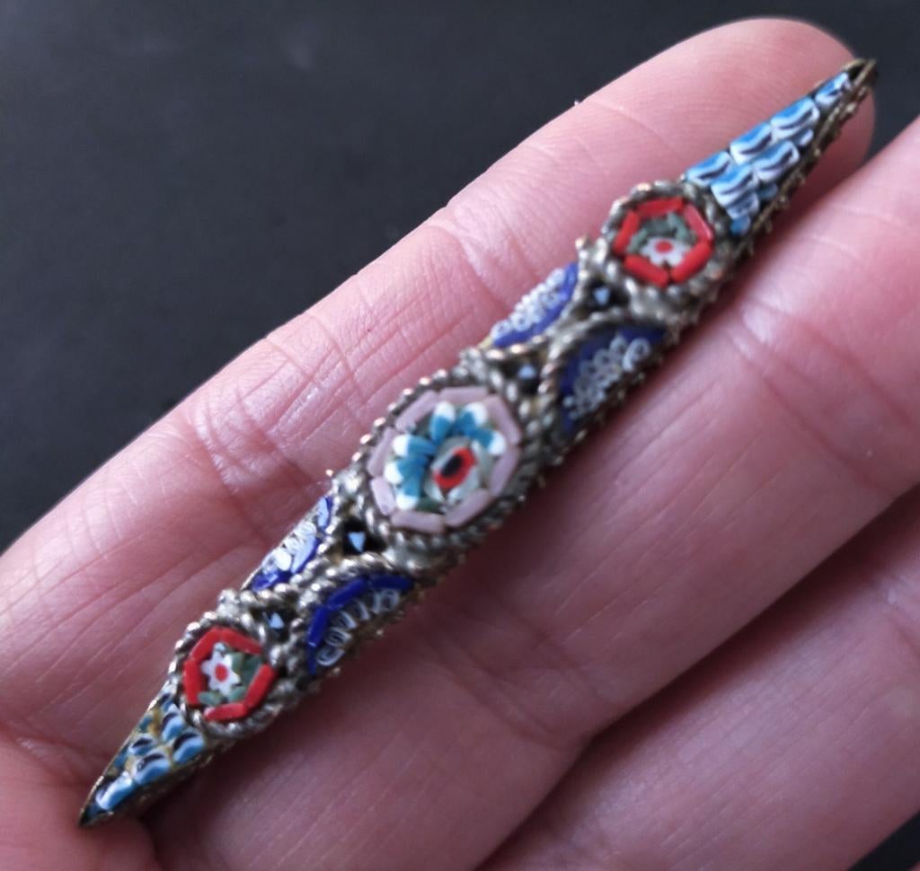 Vintage Micro Mozaïek Broche, Overige materialen, 4 tot 7 cm, Gebruikt, Overige kleuren