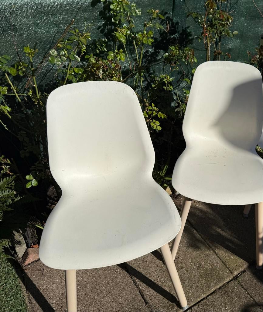 2x Ikea Steulen stoelen, Kunststof, Gebruikt, Twee, Wit