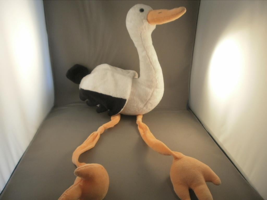 Prénatal ooievaar 70 cm van kop tot teen wit/oranje zwart en, Kinderen en Baby's, Ophalen of Verzenden, Zo goed als nieuw, Overige typen