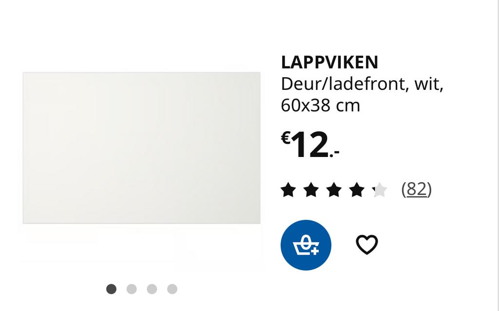 BESTA LAPPVIKEN Deur/ladefront, wit, 60x38 cm, Ophalen, Minder dan 50 cm, Wit, Zo goed als nieuw