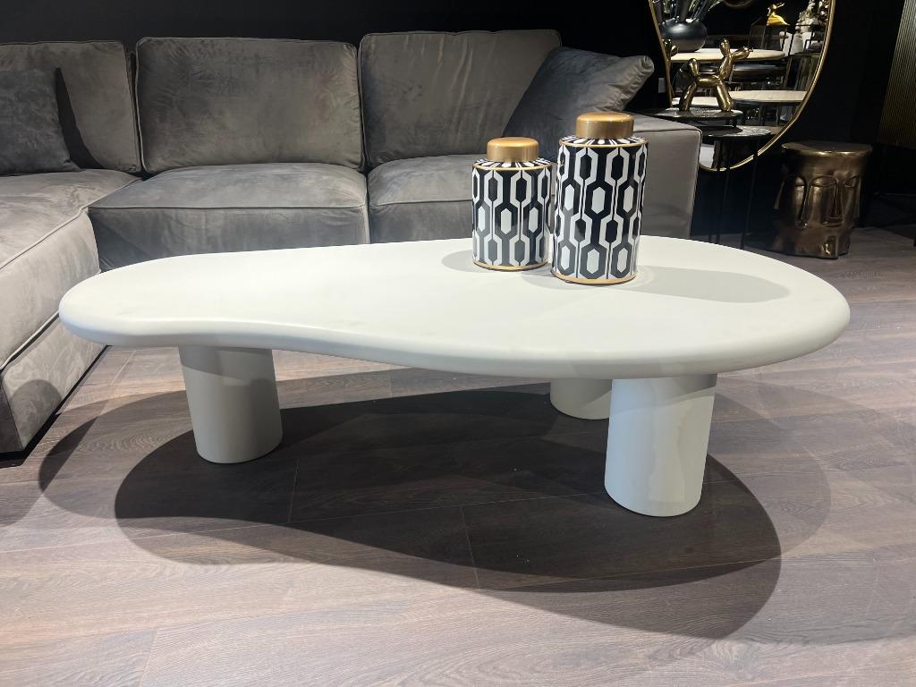 Salontafel Bloomstone van Richmond Interiors 160x80cm wit, Overige materialen, Luxe stijlvol klasse uniek, Zo goed als nieuw, 150 tot 200 cm