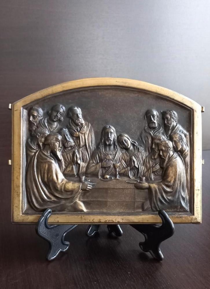 Het laatste avondmaal Jezus Da Vinci Antiek sculpturaa, Ophalen of Verzenden