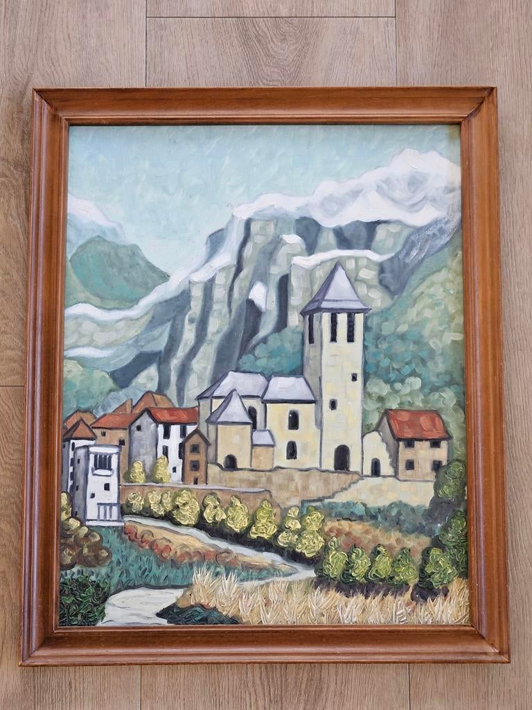 Schilderij olieverf op board Pyreneeën Johannes Landman, Antiek en Kunst, Ophalen