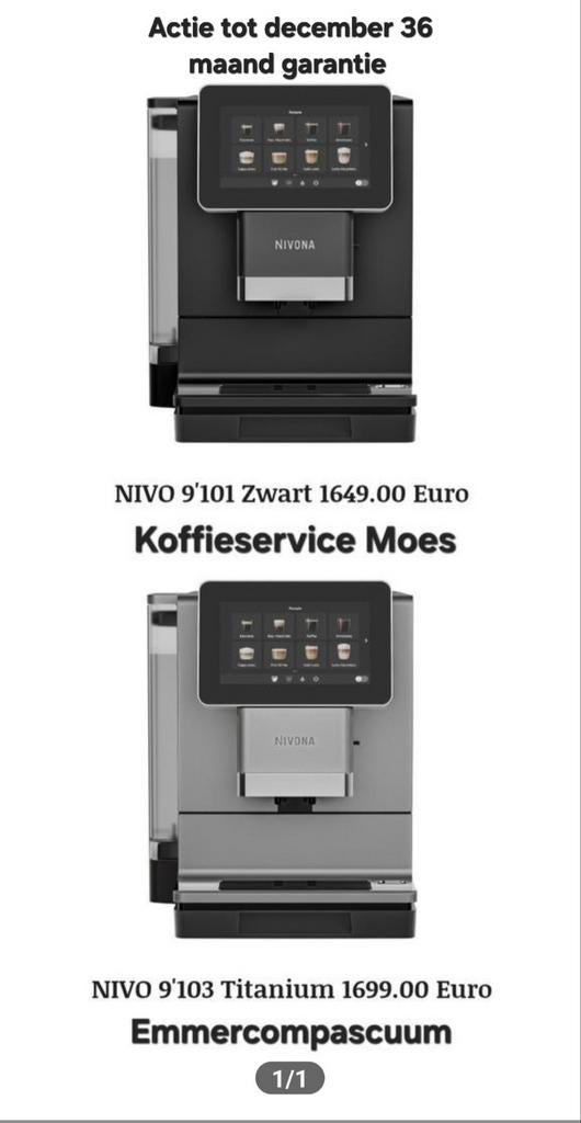 Nieuw Nivona 9101 en 9103 topmodel, 10 kopjes of meer, Koffiemachine, Zo goed als nieuw, Koffiebonen
