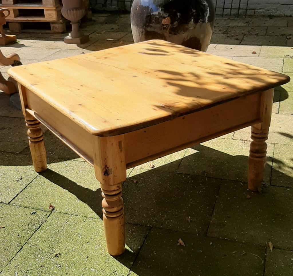 Antieke iepenhouten salontafel met lade, Antiek en Kunst, Antiek | Meubels | Tafels, Verzenden