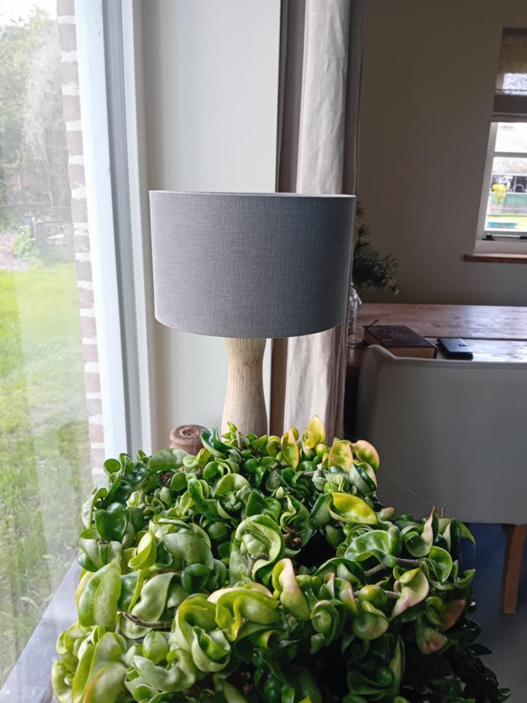 Aura peeperkorn polo grijs lampenkapje 25/15, Huis en Inrichting, Lampen | Tafellampen, Ophalen of Verzenden