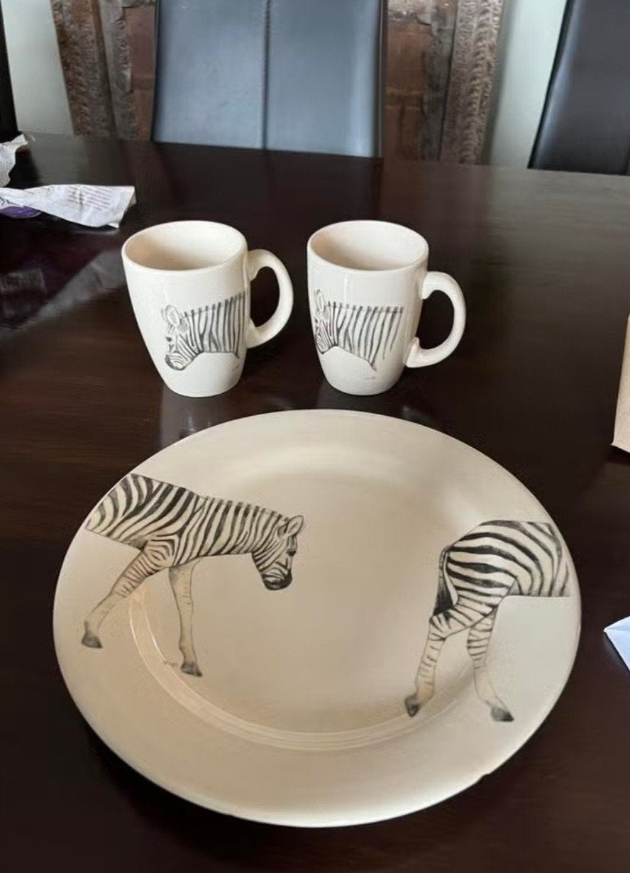 8-delige serviesset Zebra - Jet by ter Steege, Verzenden, Keramiek, Nieuw, Modern