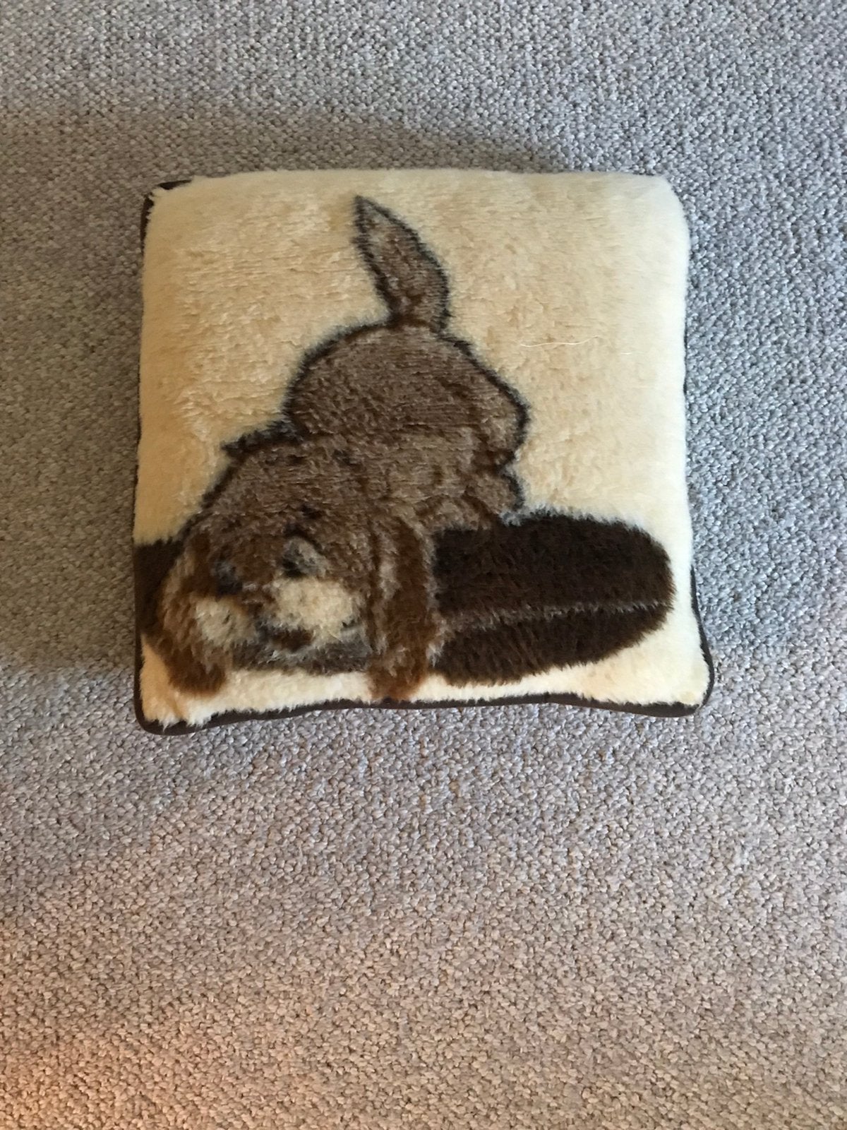 Mooi zgan 100% schapenvacht/wol kussen incl vulling /hondje, Overige merken, Beige, Ophalen of Verzenden, Zo goed als nieuw