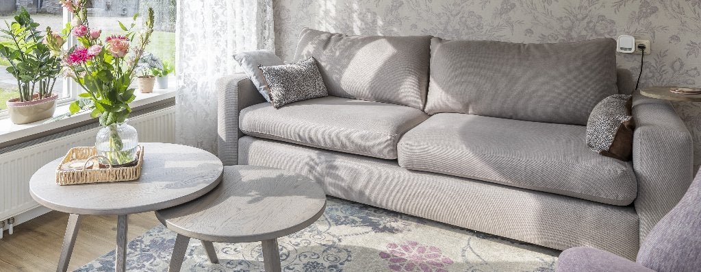 Bank 2,5 zits kleur taupe, Ophalen, Strak modern, Gebruikt, Driepersoons