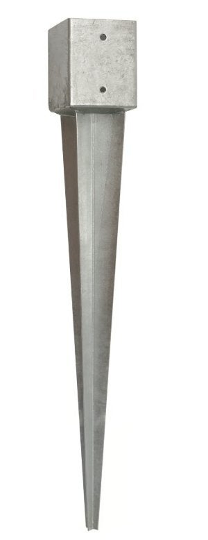 Paalhouder met punt verzinkt 12x12x75cm, Ophalen, Nieuw, 100 tot 250 mm, Overige typen