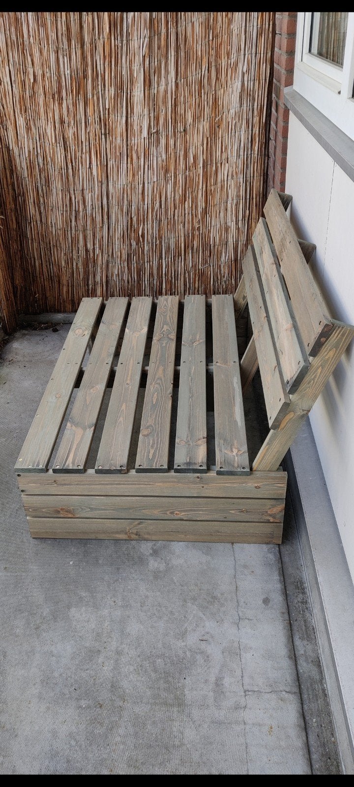 Houten tuinbankje / pallet bank, Tuin en Terras, Ophalen, Gebruikt, Hout