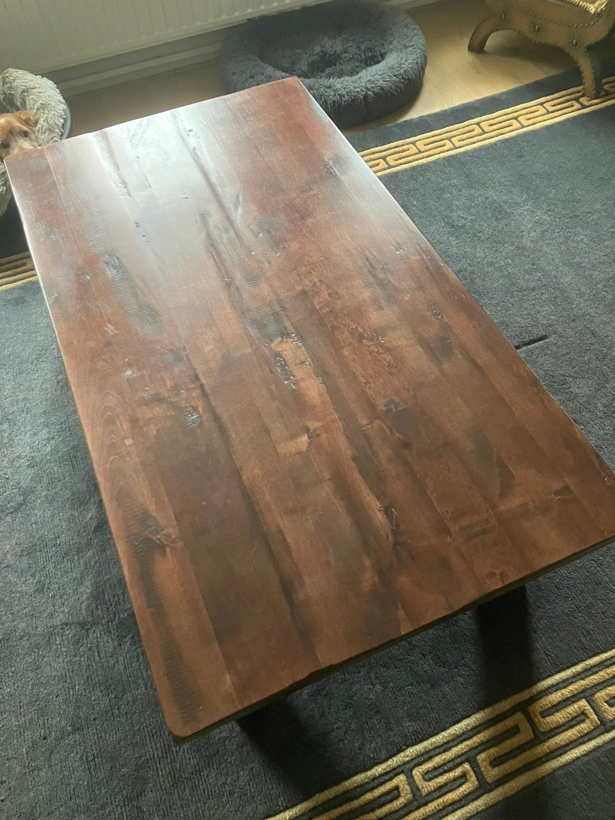 Antieke Salontafel uit ca 1890, Huis en Inrichting, Tafels | Salontafels, Ophalen, Gebruikt, 100 tot 150 cm, Eikenhout