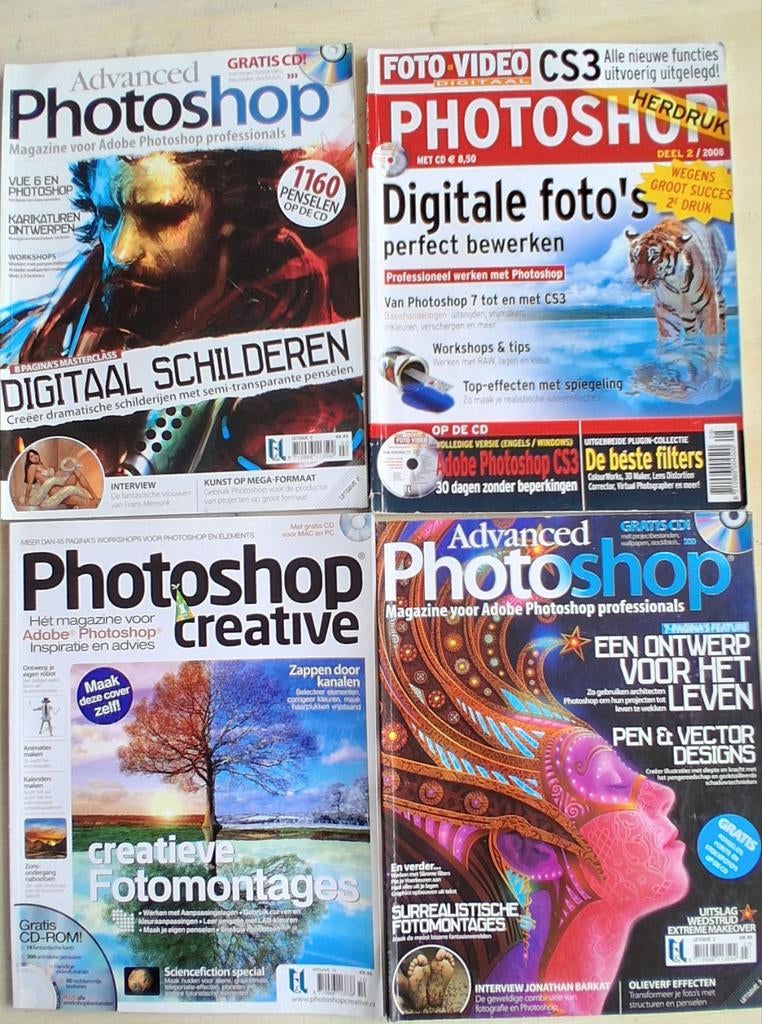 4x Photoshop magazines, Verzenden