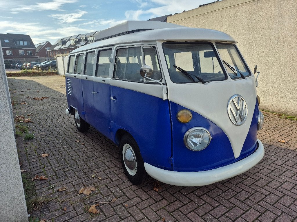 Volkswagen T1 Spijlbus zelfbouwcamper, Auto's, 54 pk, Blauw, Particulier, Transporter