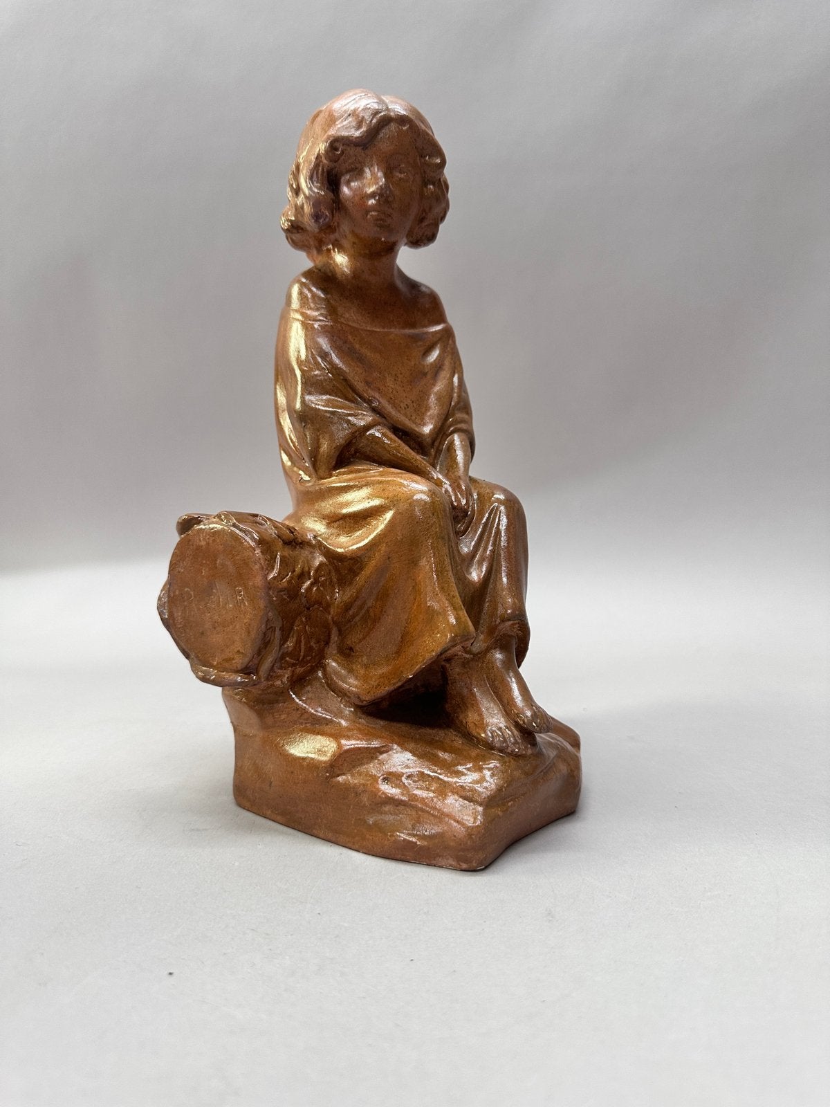 Richard Aurili (1834–1914) –  Art Nouveau beeld ca. 1900, Gips, Art nouveau, Ophalen of Verzenden, Scène