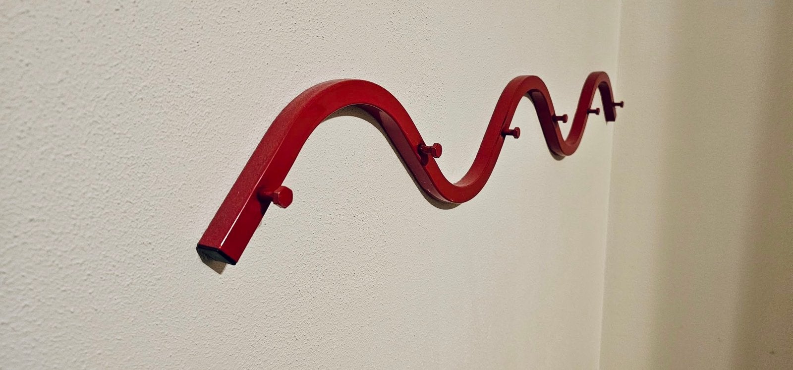 2 Vintage retro IKEA ÅL squiggle coat rack kapstok Al wavy, Ophalen, Metaal, Wandkapstok, Minder dan 100 cm