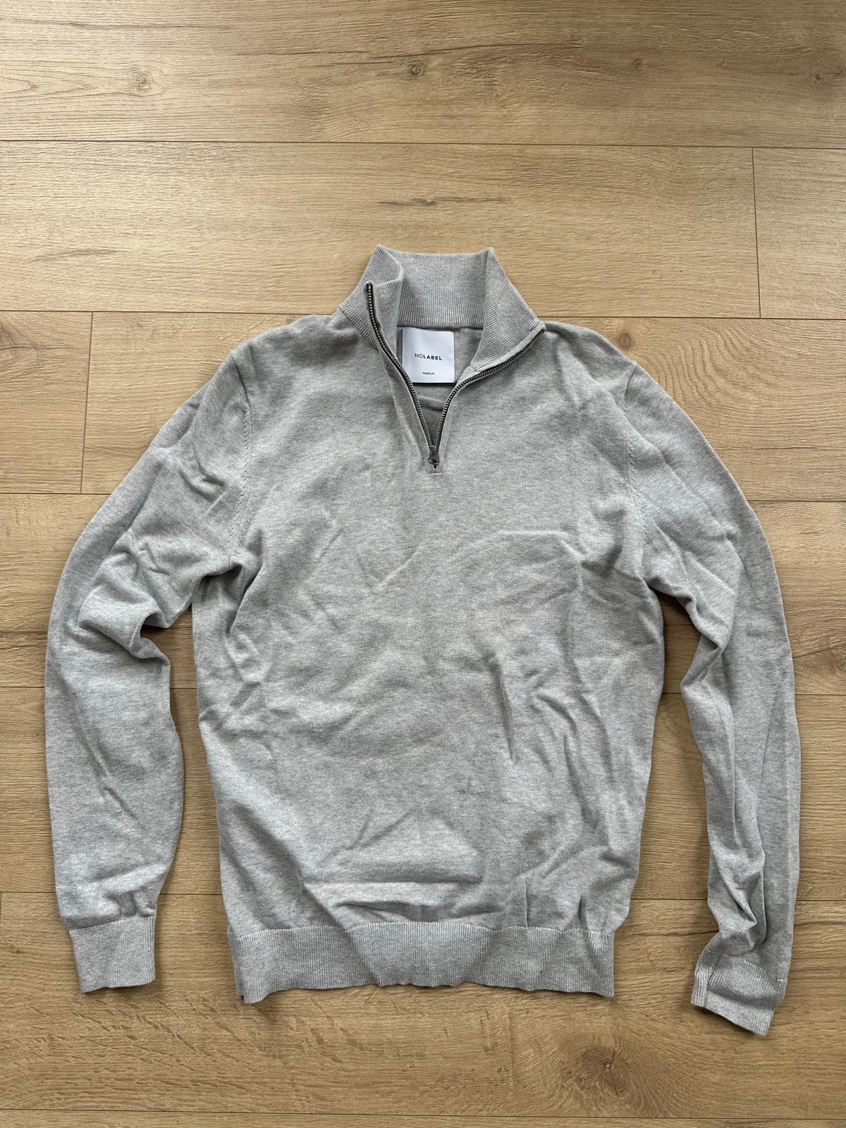 No Label Magnus Half Zip Jumper - Lichtgrijs - Maat M, Ophalen of Verzenden, Zo goed als nieuw, Maat 48/50 (M), Grijs
