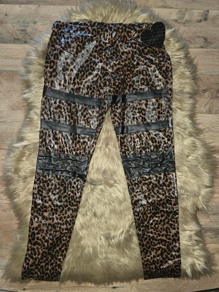 Glanzende legging in panterlook - Nieuw, maat S, Kleding | Dames, Verzenden
