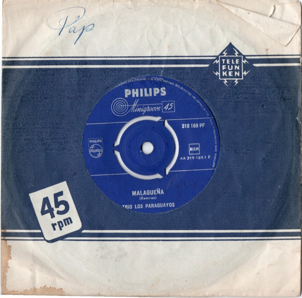Trio Los Paraguayos ‎– Malaguena, Ophalen of Verzenden, Gebruikt, 7 inch, Overige genres