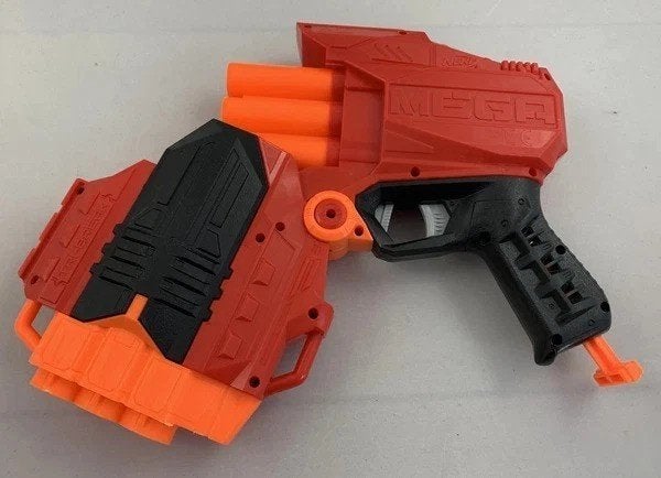 Nerf Mega Tri-Break Blaster met 3 darts 2017 speelgoed, Coolsingel 104, 3011 AG Rotterdam, Netherlands, Verzenden, Zo goed als nieuw