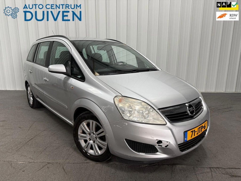Opel Zafira 1.8 | 7P | Automaat | APK | Airco | Trekhaak, Auto's, Opel, Gebruikt, Zwart, 4 cilinders, Zafira