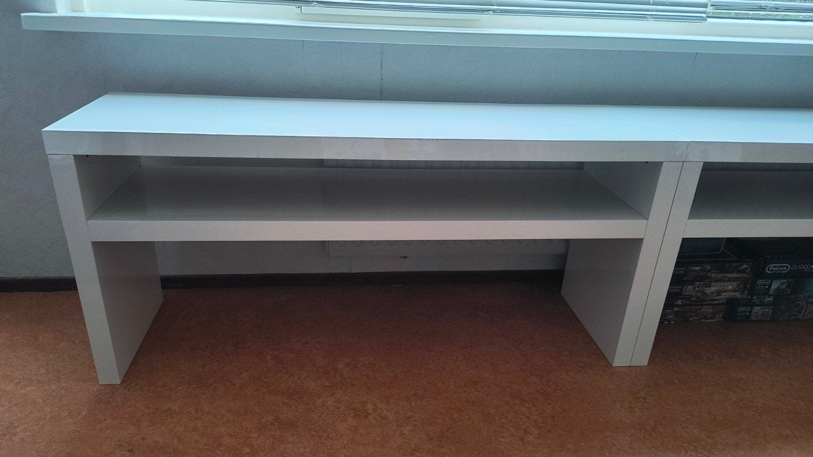 2x IKEA LACK TV-meubel/bankje - Wit,, Ophalen, Gebruikt, 100 tot 150 cm, Minder dan 100 cm