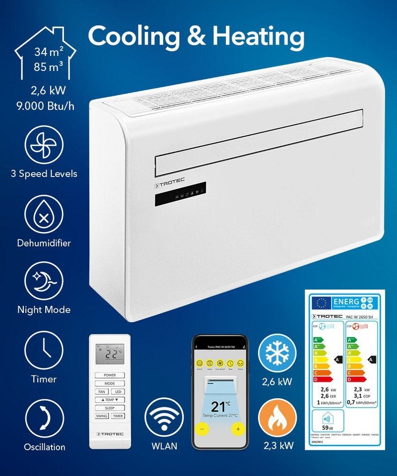 airco monoblok trotec 2650 sh nooit gebruikt, Koelen en Ontvochtigen, Timer, Nieuw, 3 snelheden of meer