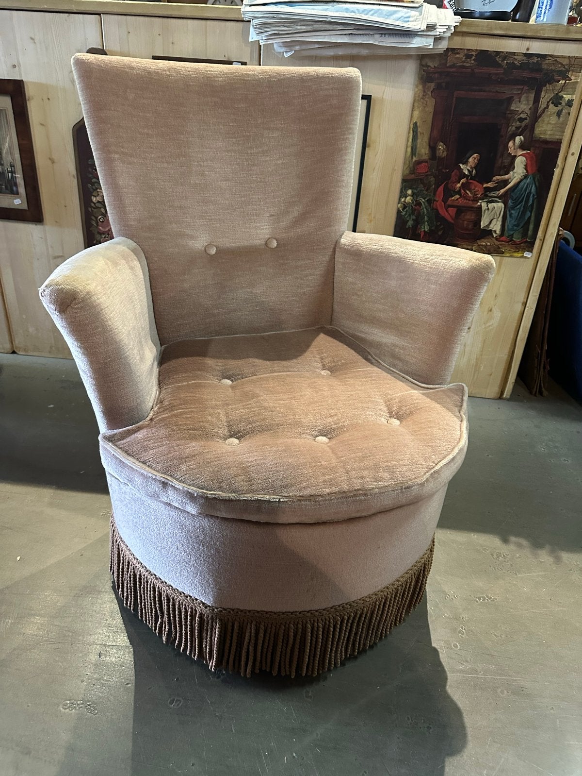 Vintage Fauteuil met Franjes - Comfortabel en Stijlvol, Ophalen