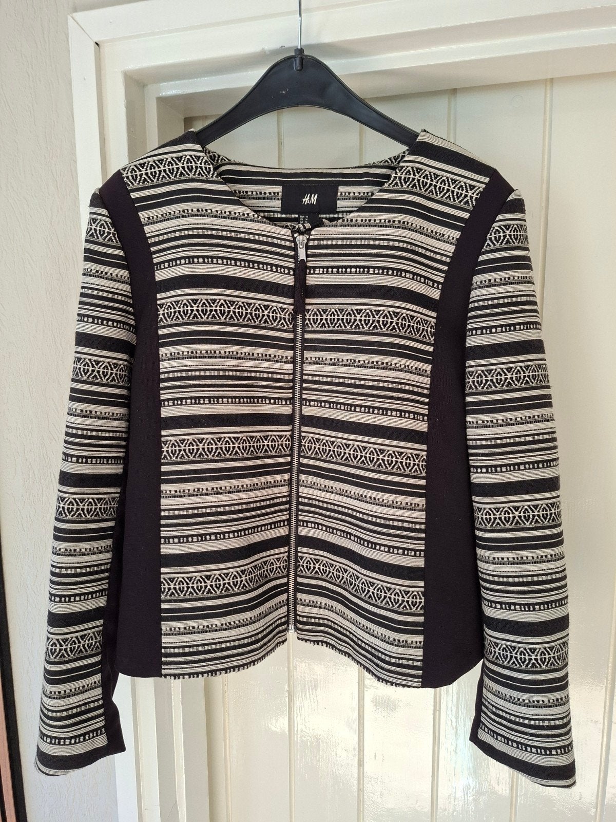 Zwart/beige jasje maat 44, Kleding | Dames, H&M, Ophalen of Verzenden, Maat 46/48 (XL) of groter, Zwart