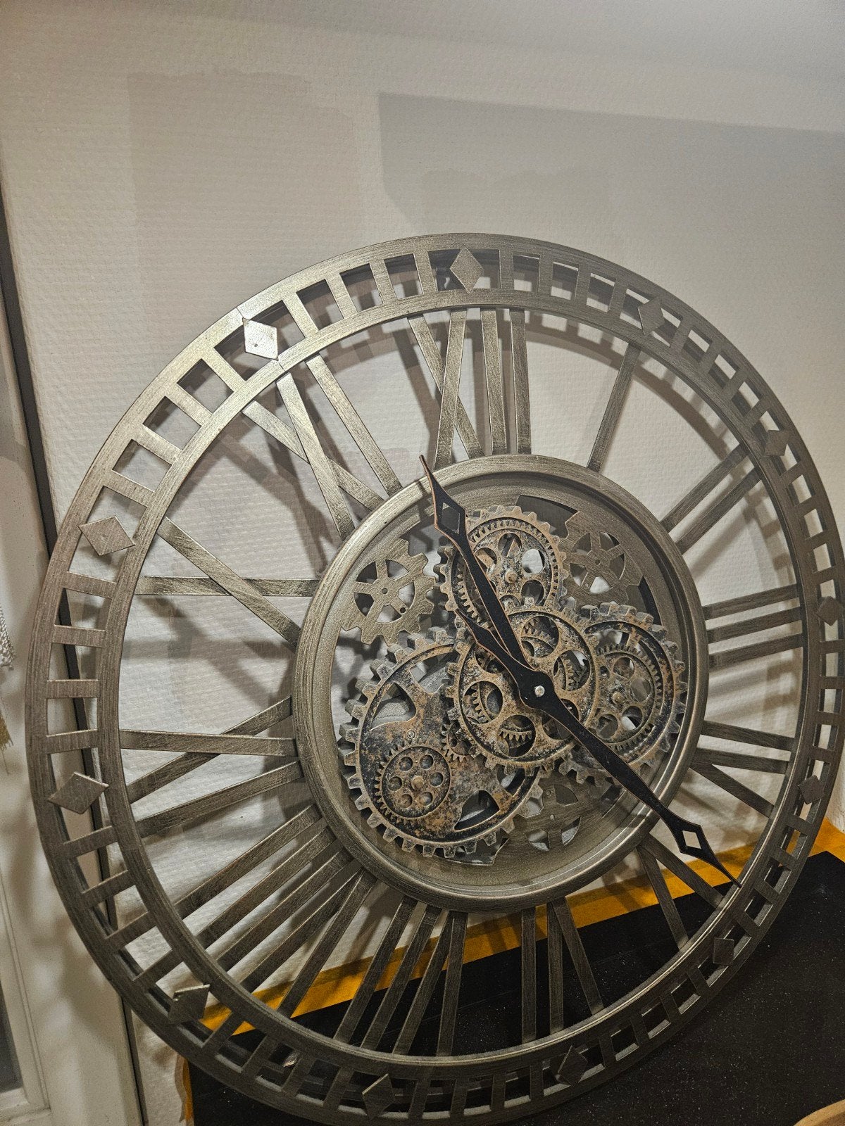 Grote Industriële Wandklok met Tandwielen, Ophalen
