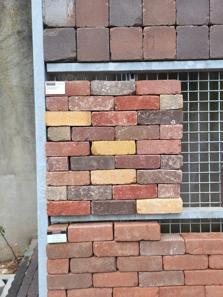 500m2 Gebakken klinkers dikformaat bont 8cm hoog, Ophalen, Keramiek, Klinkers, Nieuw