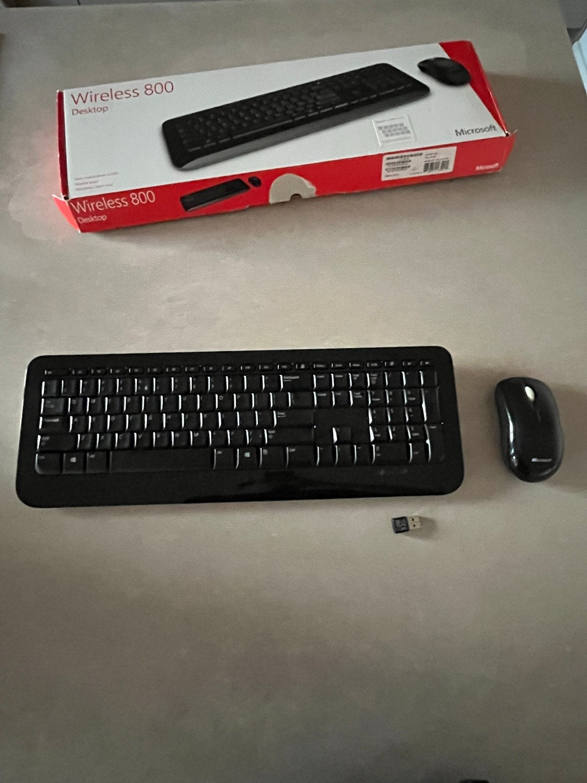Microsoft Wireless 800 Desktop Toetsenbord en Muis Set, Computers en Software, Draadloze ontvanger, Ophalen of Verzenden, Zo goed als nieuw
