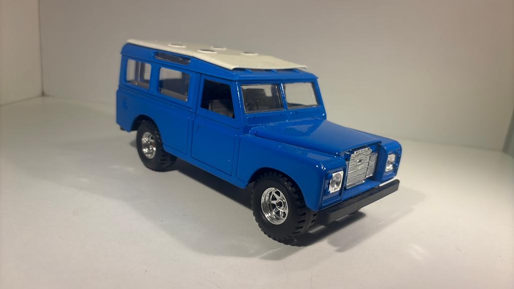 Land rover bleu Bburago 1.24, Ophalen of Verzenden, Bburago, A, A