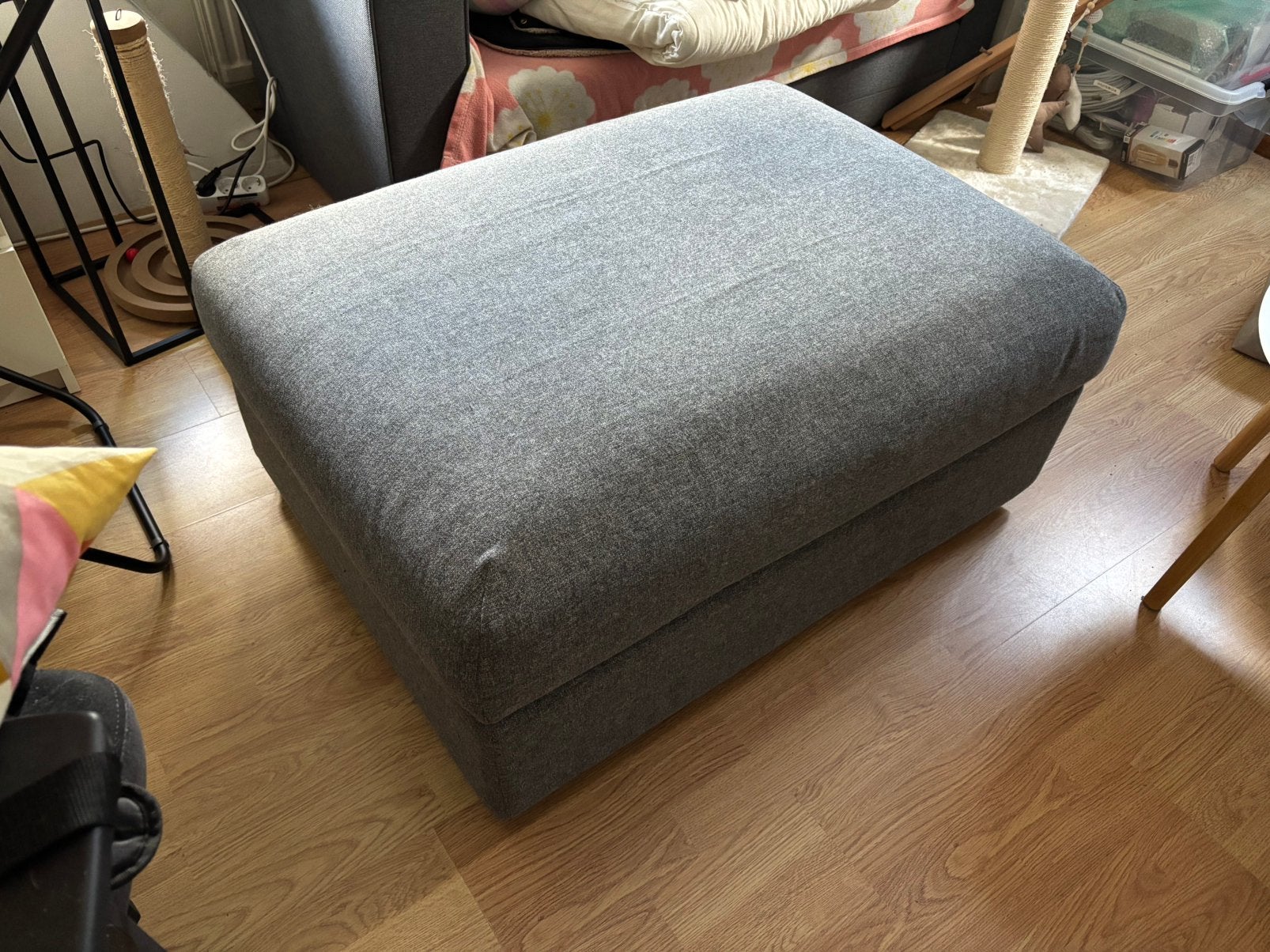 IKEA VIMLE hocker met opbergruimte - Gunnared middengrijs, Ophalen, Gebruikt, 75 tot 100 cm, Stof