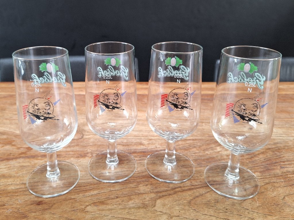 div Grolsch verzamelglazen vliegveld voetbal automemorabilia, Ophalen of Verzenden, Zo goed als nieuw, Glas of Glazen, Overige merken