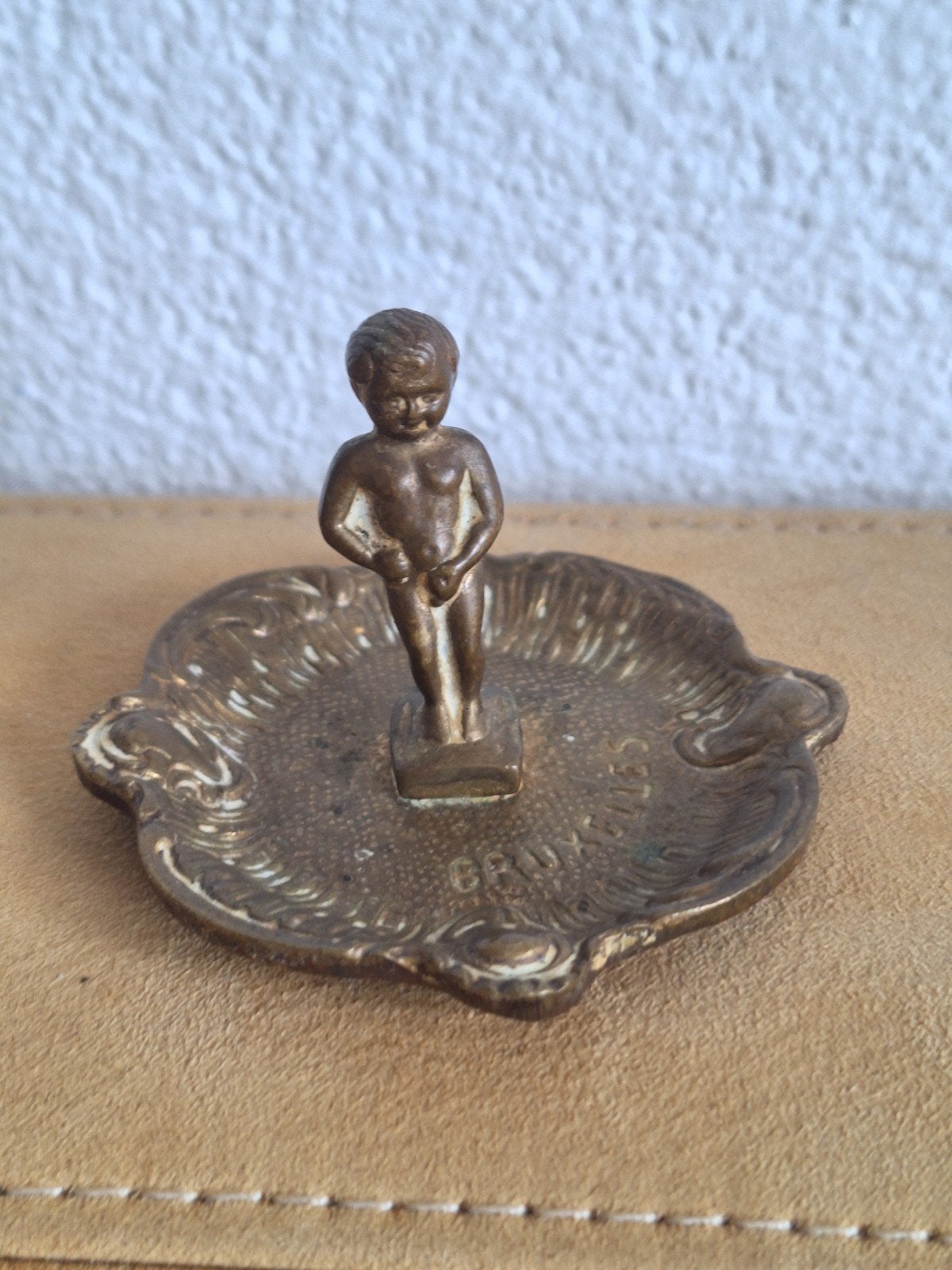 Vintage Manneken Pis asbak/schaaltje - koper, Antiek en Kunst, Ophalen