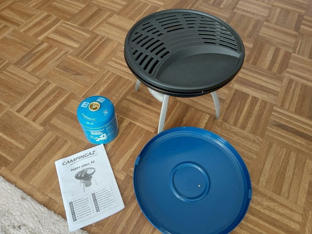 Campingaz Party Grill kookstel + gasfles – bijna nieuw, Ophalen, Zo goed als nieuw