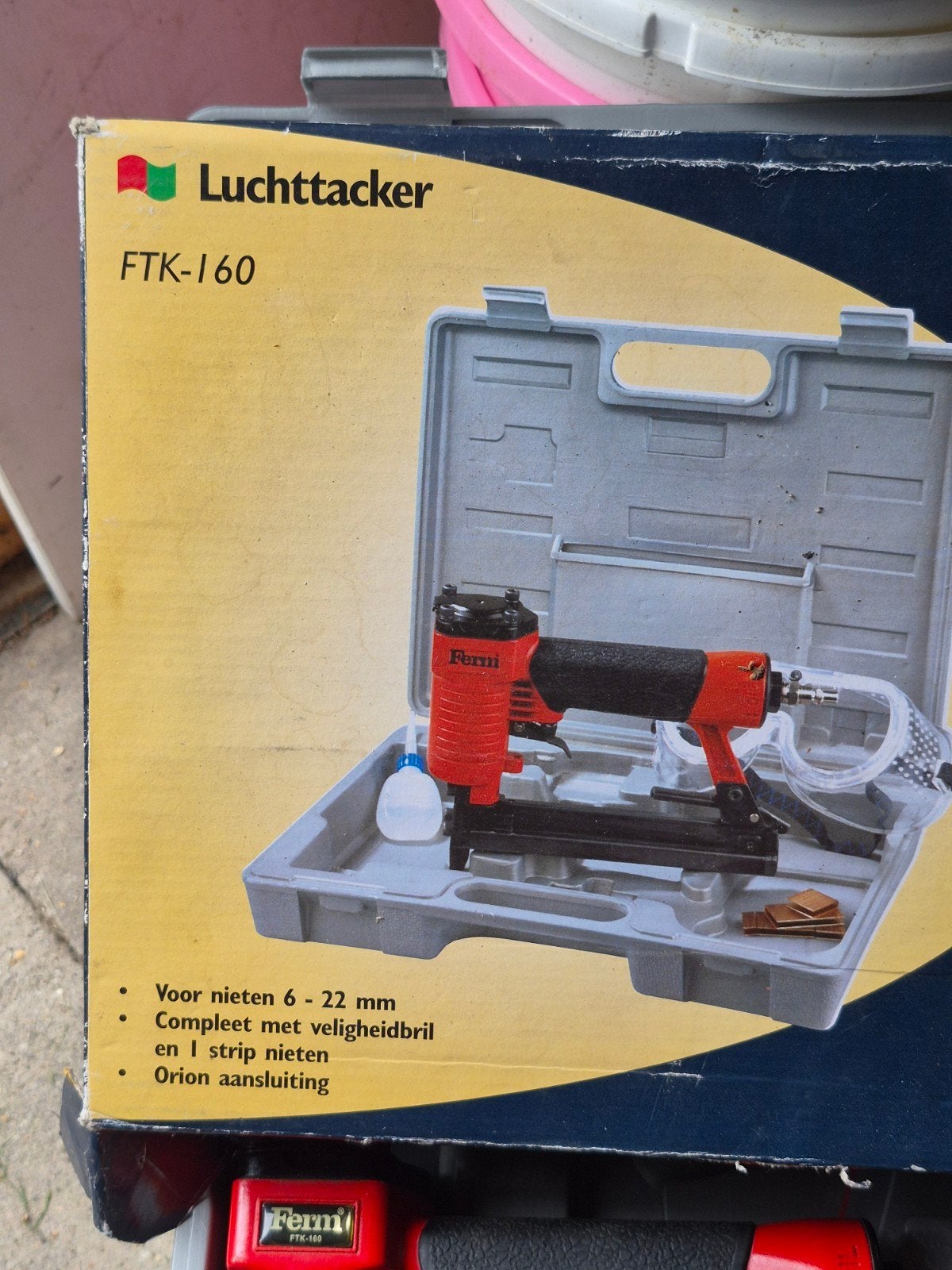 Ferm Luchtacker FTK-160 met accessoires, Ophalen of Verzenden, Gebruikt