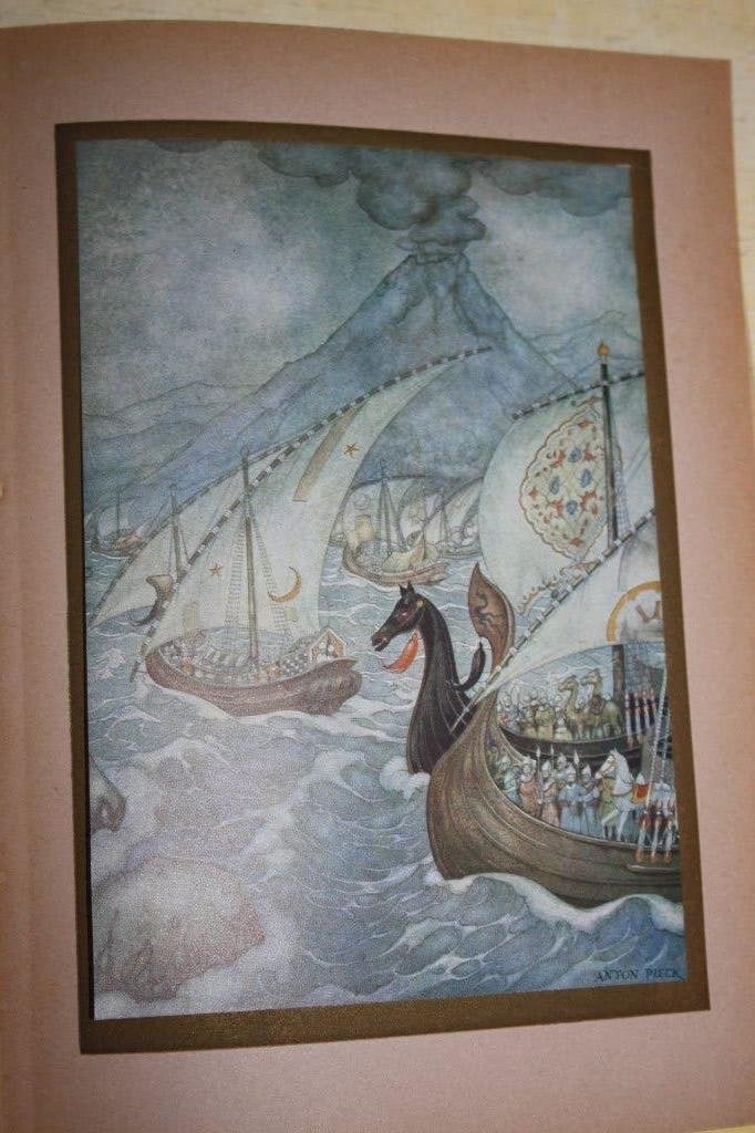 7x Anton Pieck Alle verhalen van 1001 Nacht Mardrus, Boeken, Ophalen of Verzenden, Gelezen