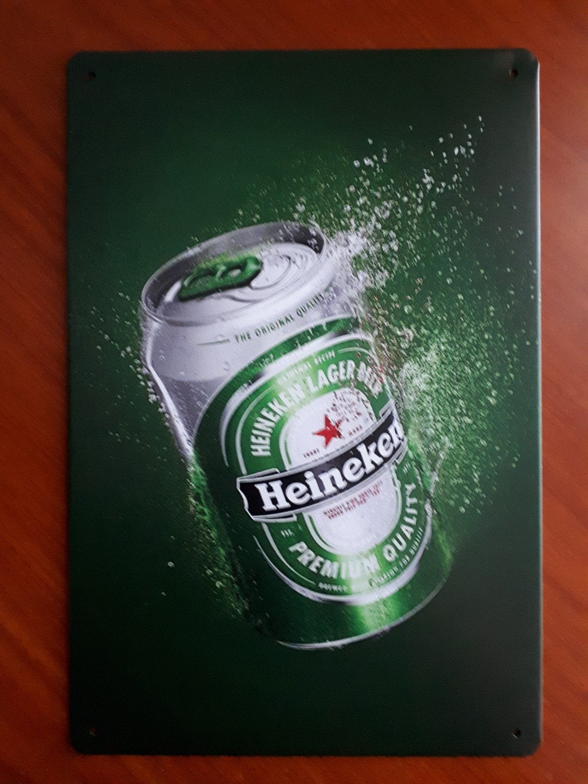 Heineken 20x30 cm Metalen Reclamebord, Ophalen of Verzenden, Nieuw, Reclamebord, Plaat of Schild, Heineken