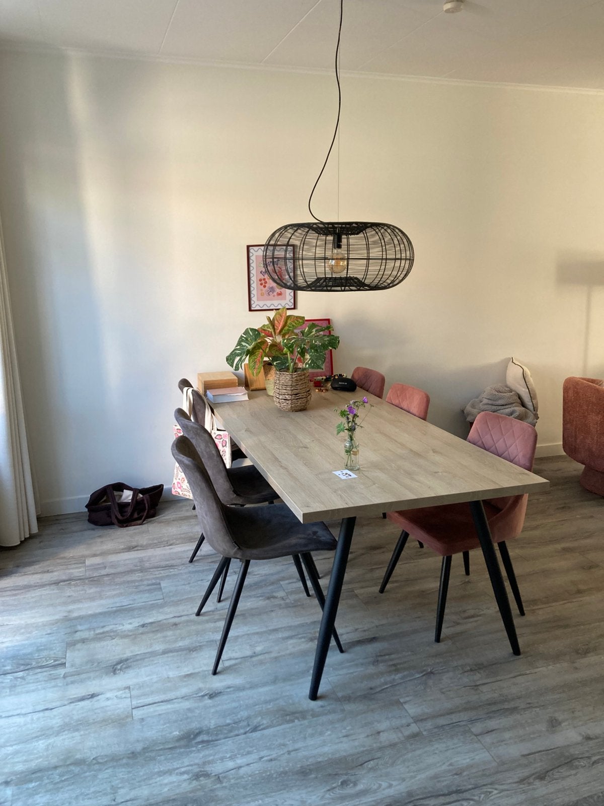 Draadhanglamp, Ophalen, E27 (groot), Zo goed als nieuw, Metaal