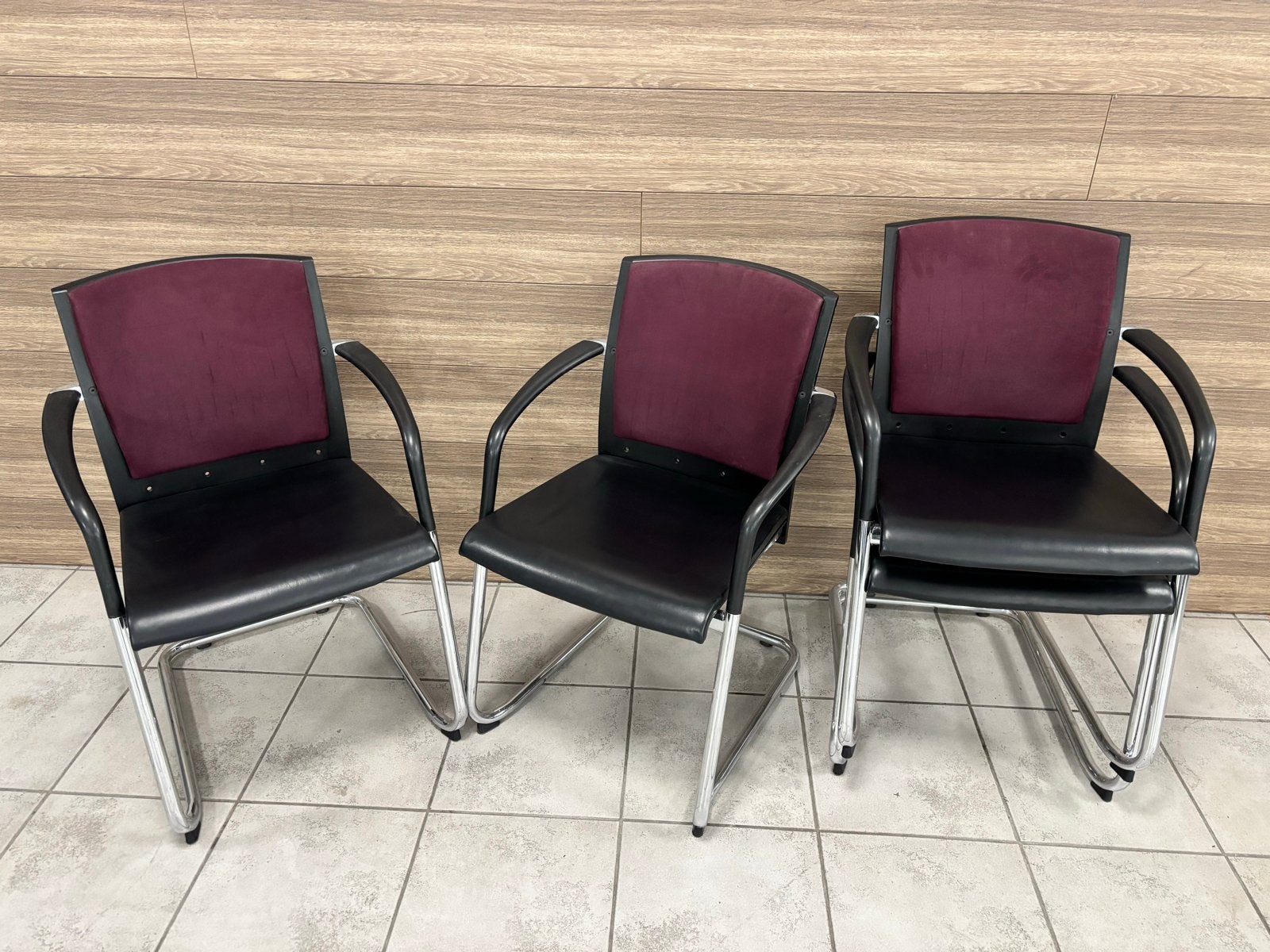 8x Konig+Neurath vergaderstoelen leder, Gebruikt, Zwart, Leer, Ophalen of Verzenden