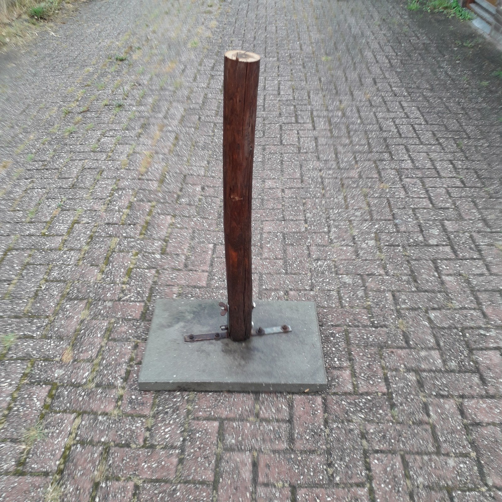 Tegel 60x40cm met paal voor surprise ooievaar/vogelvoederpla, Ophalen, Gebruikt, Overige typen