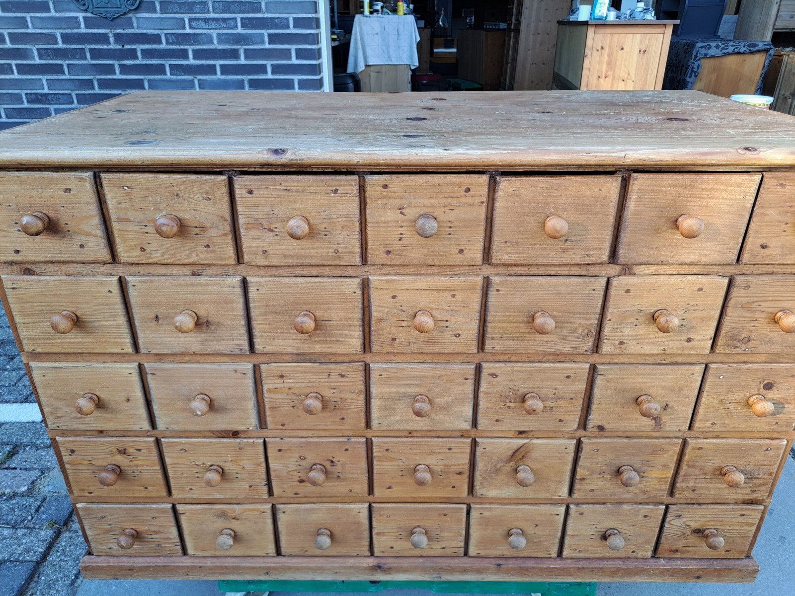 zeer oude grenen ladekast 35 lades, Ophalen, RoDeKo Volendam, R.kooij65@gmail.com, Gebruikt