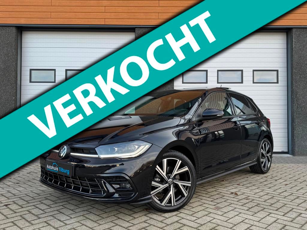 Volkswagen Polo 1.0 TSI 2x R-Line DSG Pano IQ ACC, Automaat, Gebruikt, Zwart, Bedrijf