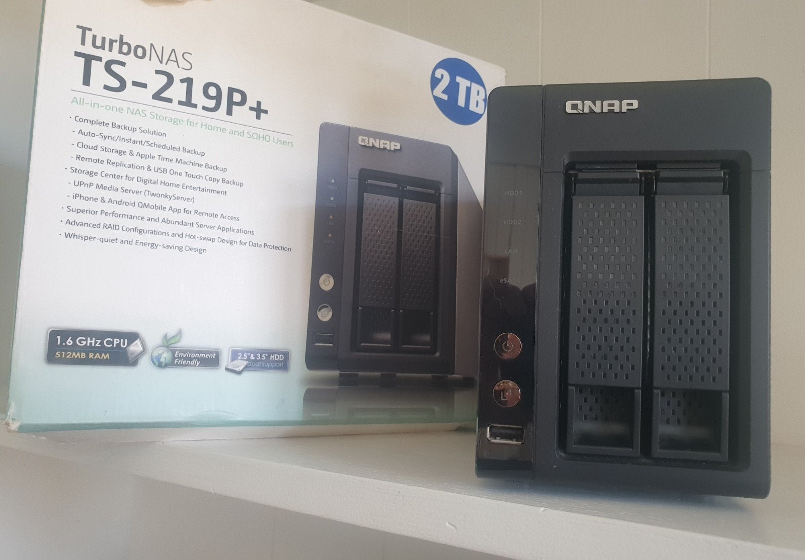 QNAP Turbo NAS TS-219P+, Computers en Software, Ophalen of Verzenden, Zo goed als nieuw