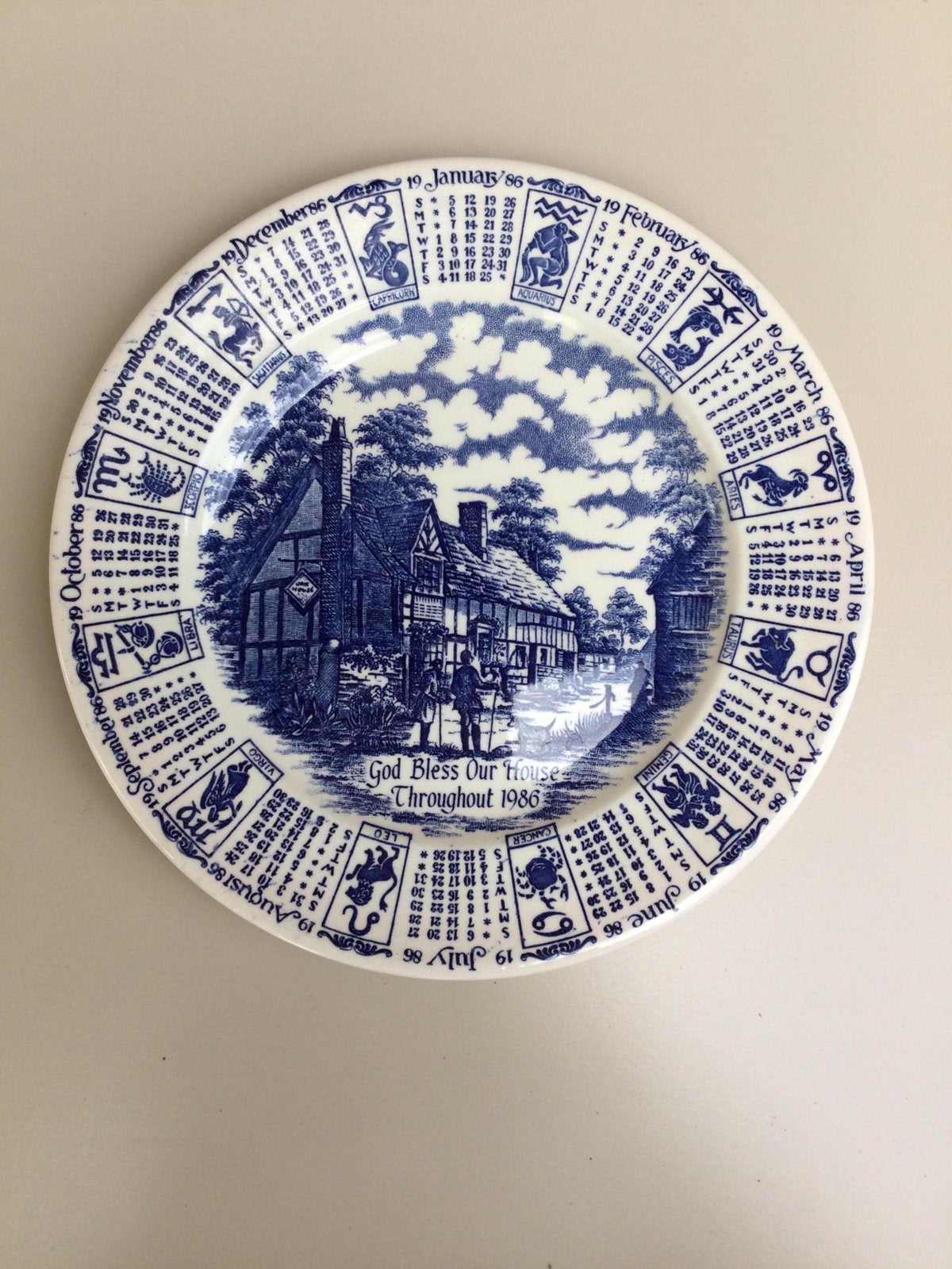 Delfts blauw zodiacbord  uit 1986, Antiek en Kunst, Ophalen of Verzenden